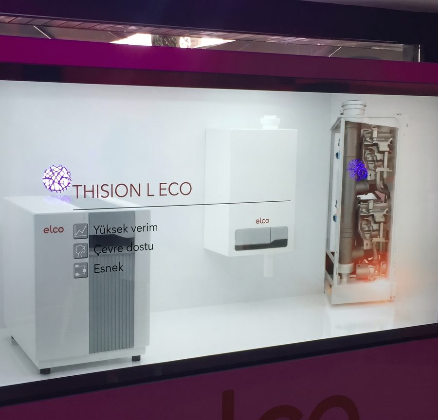 Elco hologram ekranında Thision L Eco ürün tanıtımı
